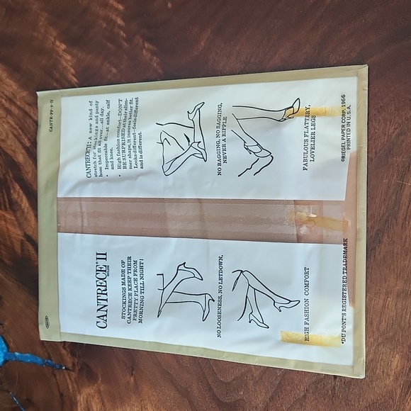 Vintage CANTRECE II STOCKINGS IN BEIGE | size large - Picture 2 of 3